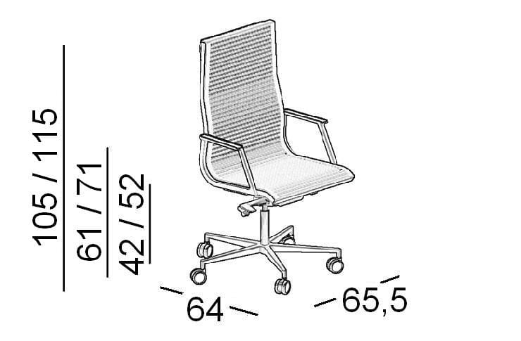 Кожаный поворотный операционный офисный стул с колесами Luxy Nulite ARCH-00103525 - Вид №3