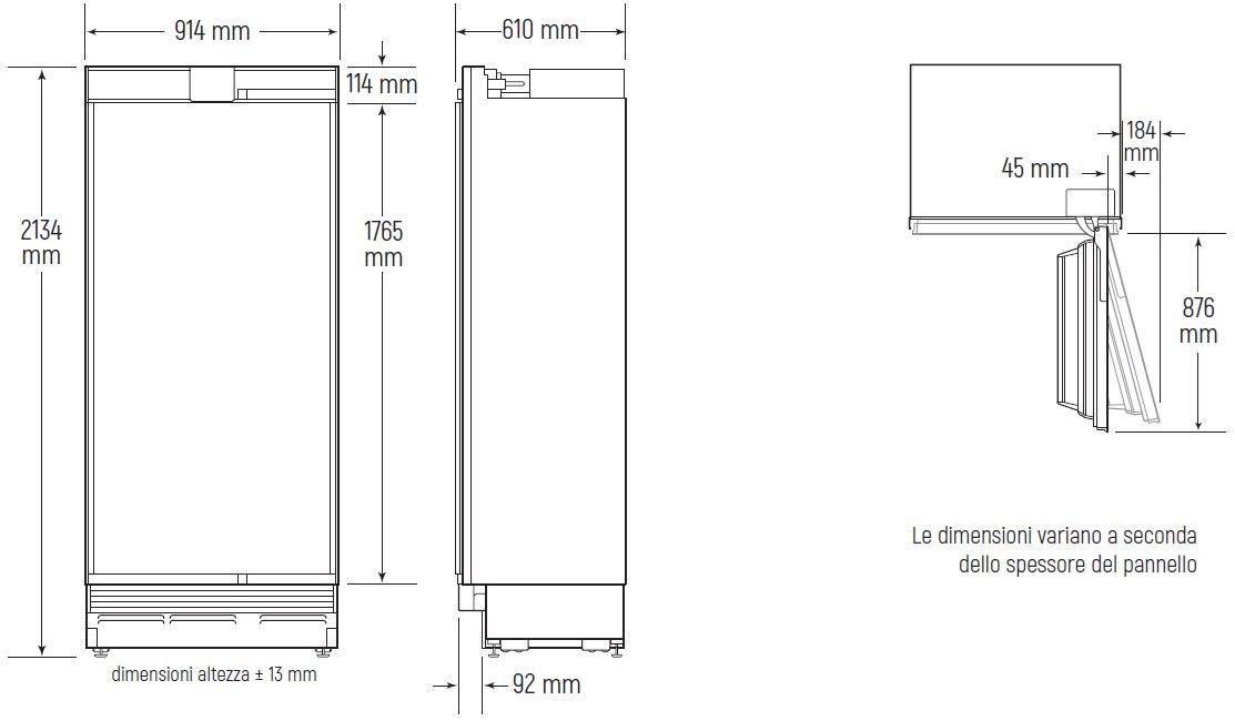Sub-Zero Встроенный холодильник с одной дверью из нержавеющей стали класса a + Designer sun-id-1405844 - Вид №1
