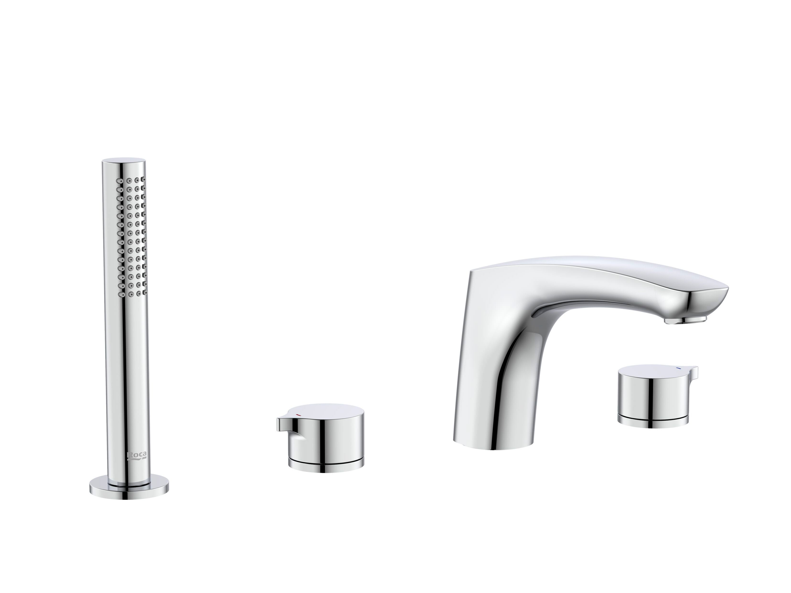 Набор для ванны с 4 отверстиями из хромированной латуни с ручным душем Roca Insignia ARCH-00092812