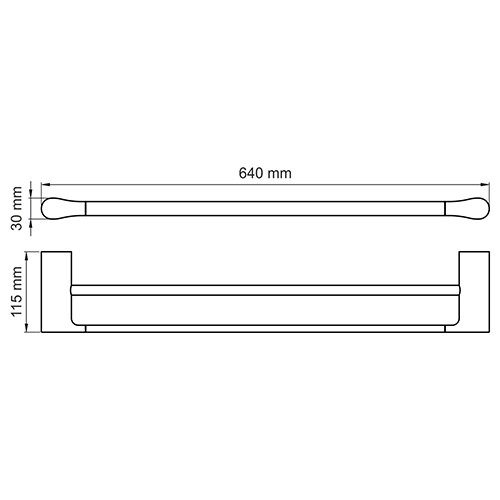 K-5140 Glan Держатель полотенец двойной WasserKRAFT Glan K-5100  - Вид №3