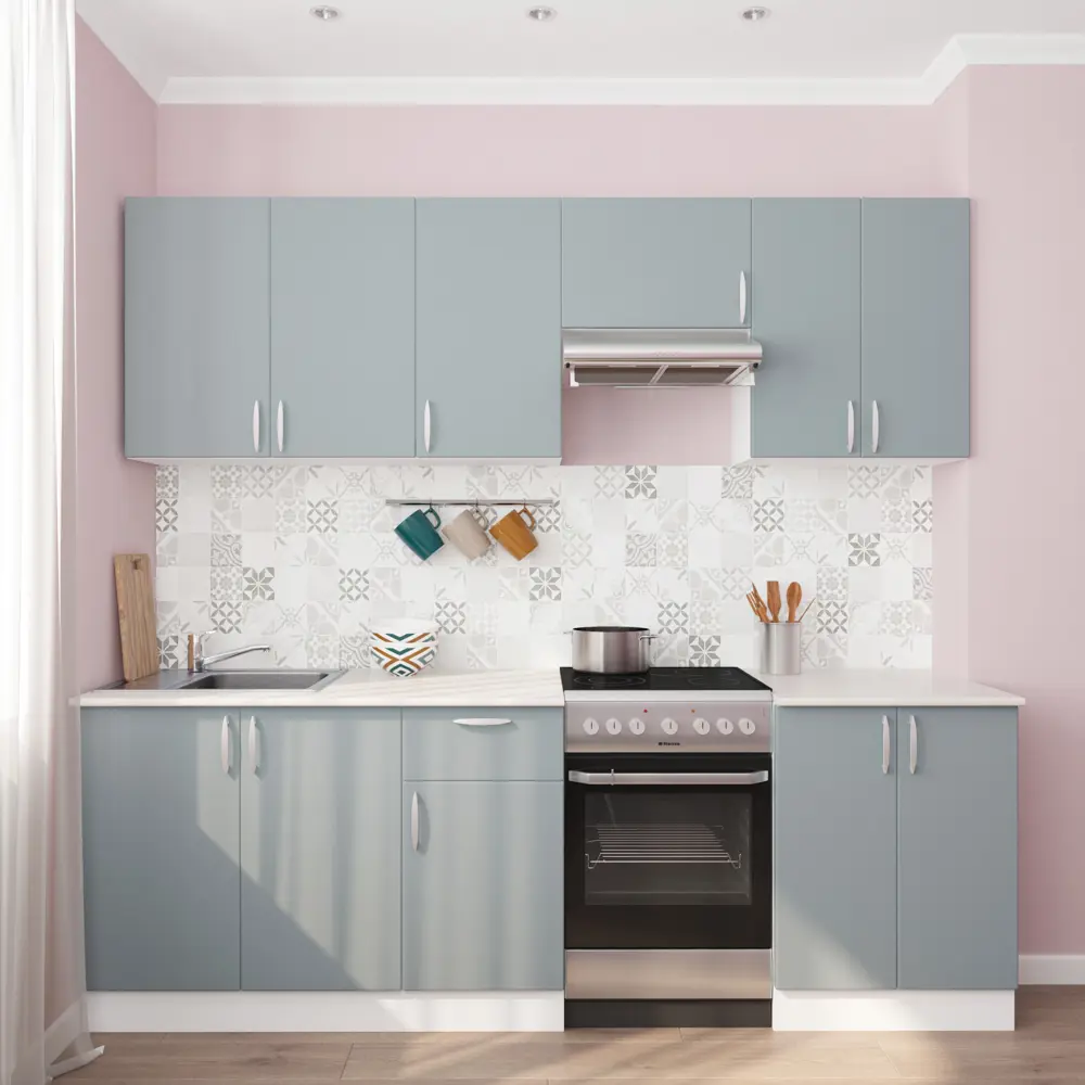 Шкаф напольный Палома-1 60x86х60 см МДФ цвет серо-зелёный Santreyd STLM-2135296 - Вид №5