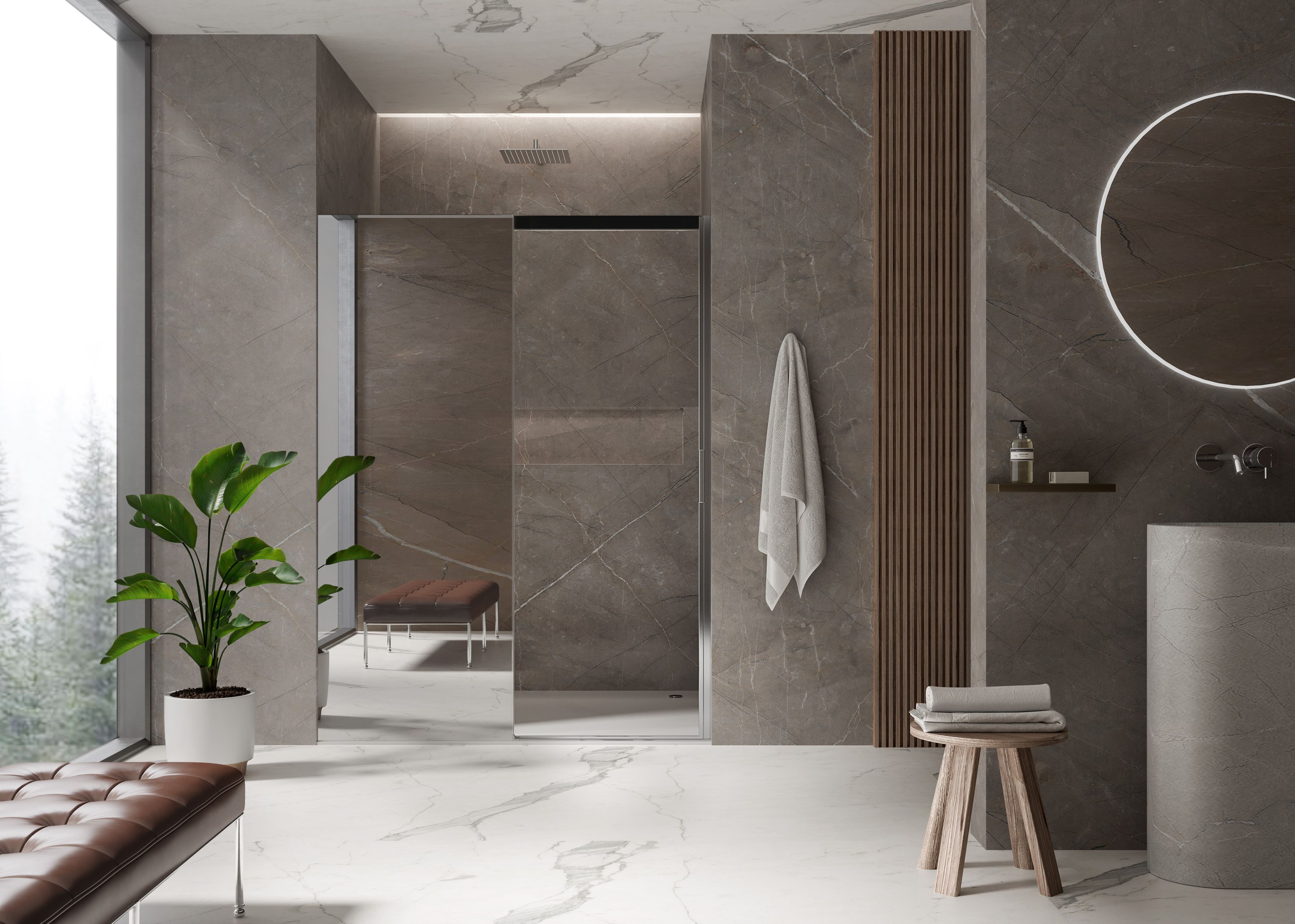 Алюминиевая и стеклянная душевая кабина с раздвижной дверью DUKA вода 5000 ARCH-00071644 - Вид №7