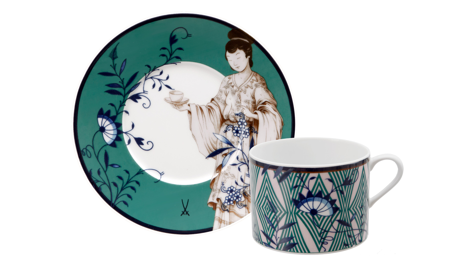 10663831 Meissen Чашка кофейная с блюдцем Meissen "Коллаж. Благородный Китай" 150мл, п/к Фарфор  - Вид №2