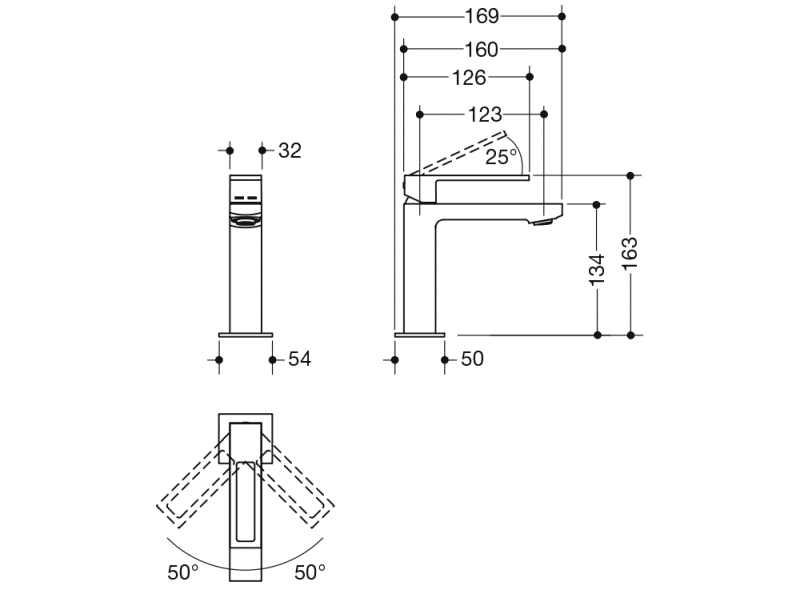 AQ1.12M10040 Однорычажный смеситель для раковины HEWI System-Armaturen  - Вид №12
