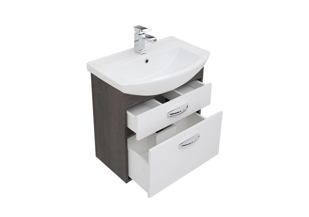 Тумба под раковину Aquanet Грейс 65 дуб кантербери/белый (2 ящика) 198387 - Вид №3
