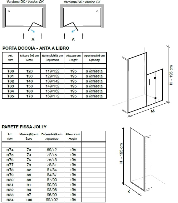 Хрустальная ниша душевая кабина с книжной дверью Metidea топ ARCH-00147933 - Вид №2