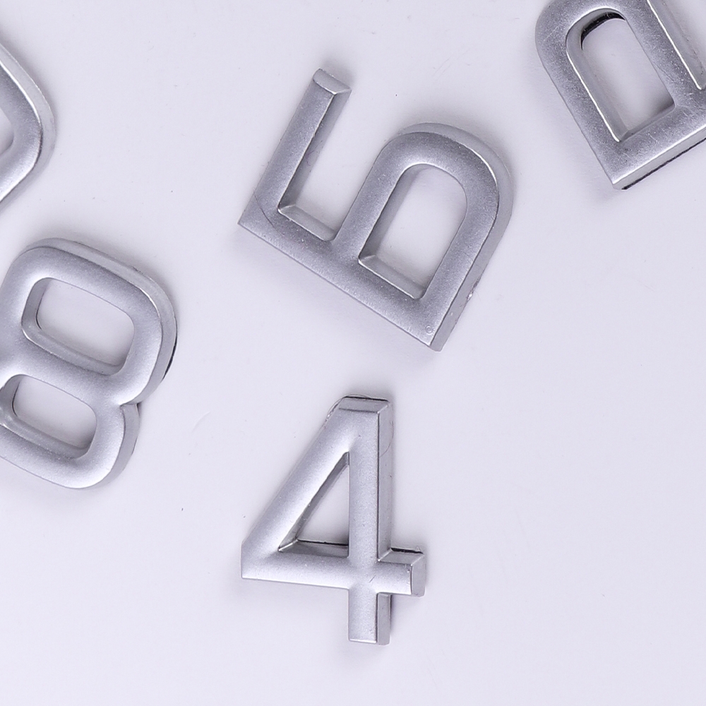 Дверной номер  «4», 32х5х40 мм, матовое серебро LJPS0090 Public Steel Россия  - Вид №5