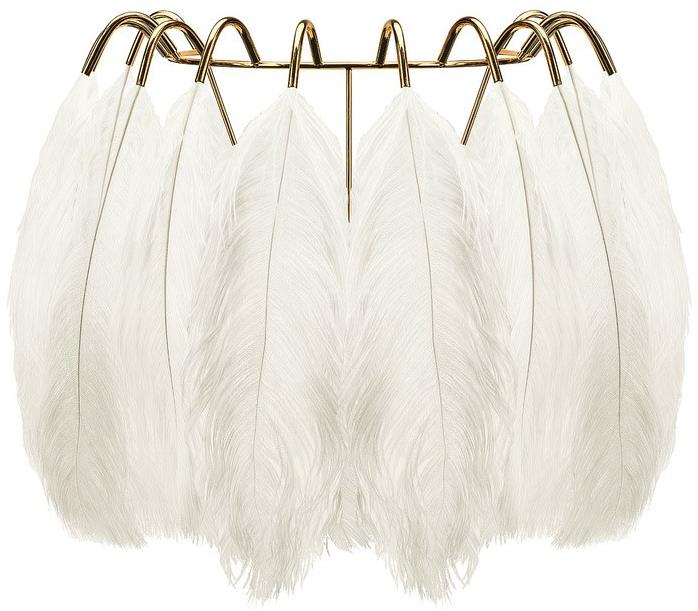 Mineheart Светодиодный настенный светильник из стали и страусиных перьев Feather sun-id-1367855 - Вид №2