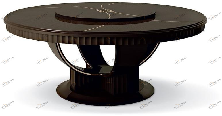 Carpanese Home Круглый деревянный стол с ленивой сьюзан Contemporary 7010