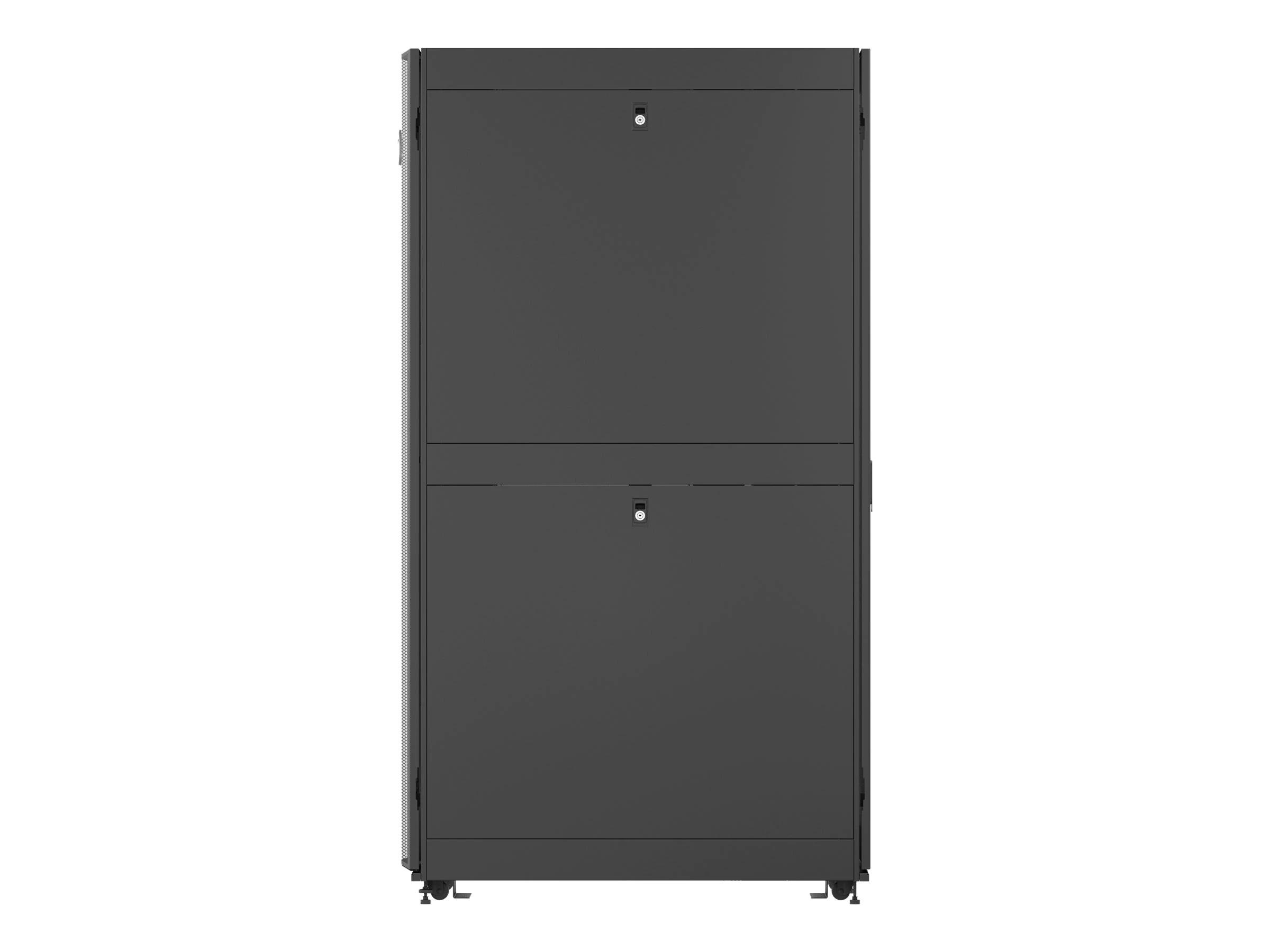 VR3107 Vertiv шкаф 48u 2265x 600x1100мм, 77% перф. передняя дверь с замком, 77% перф. распашная задняя дверь с замком, 4x19” серверных направляющих, боковые панели, крыша, ролики и регулируемые ножки, 2 органайзера для pdu и кабелей, 50хm6 гаек и винтов Santreyd  - Вид №2