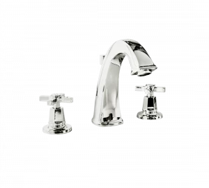 Gentry Home Смеситель для раковины на 3 отверстия Chopin White Никель GH100453