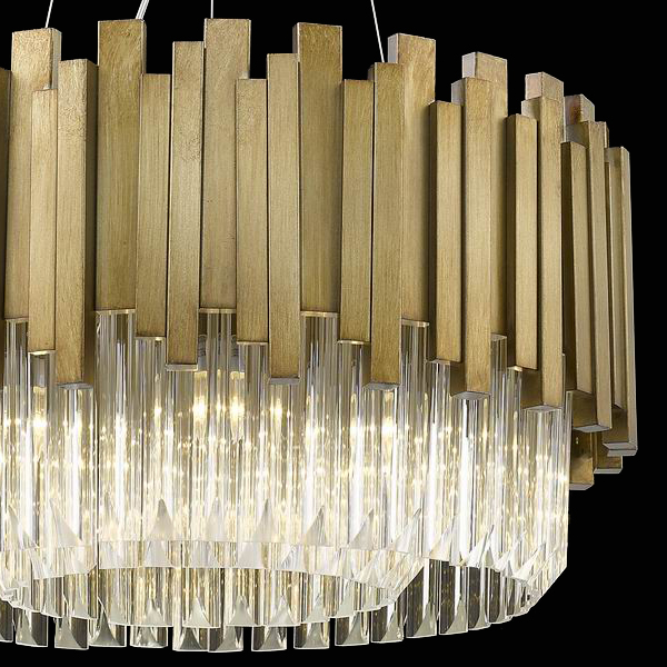 Люстра стеклянная на 8 ламп 34х60 см золотая Barclay P68056M-8 DELIGHT COLLECTION ДИЗАЙНЕРСКИЕ 00-3883069 Золото;прозрачный  - Вид №2