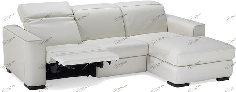 Natuzzi 3-местный кожаный диван-кровать с шезлонгом Diesis sun-id-1450052