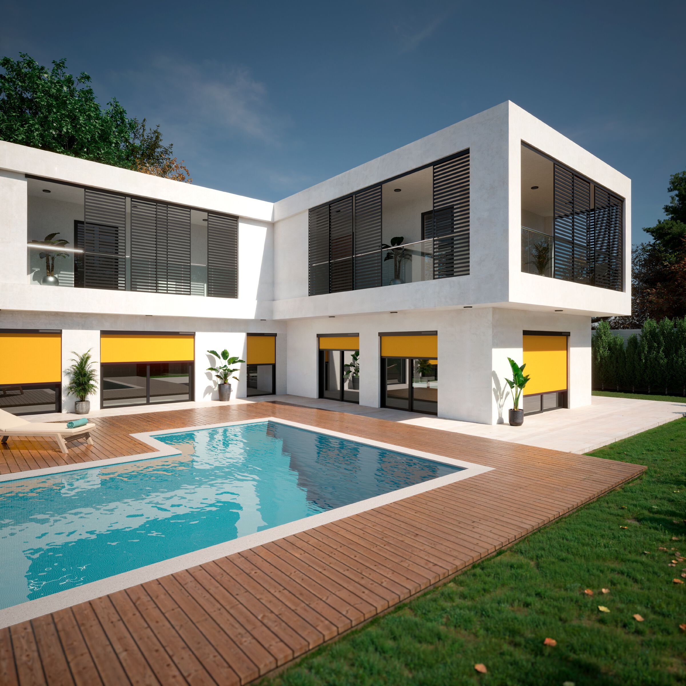 Алюминиевые раздвижные жалюзи с фиксированными ламелями Saxun ERIS ARCH-00029638 - Вид №2