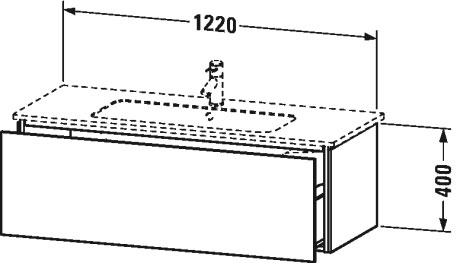 LC614305252 Тумбочка подвесная L-Cube #LC6143 1220 x 481 мм Европейский дуб, декор Duravit - Вид №1