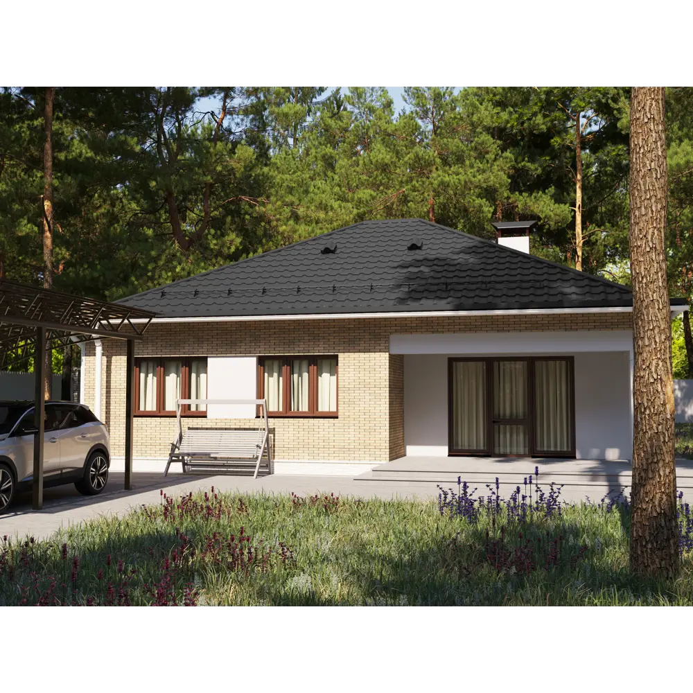 Металлочерепица 0.5 мм 1200x1180 мм RAL 7024 серый Santreyd STLM-2182287 - Вид №2