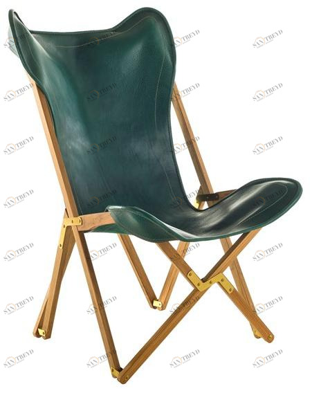 Unopiù Раскладное кресло из тика и кожи Emy Emytpv