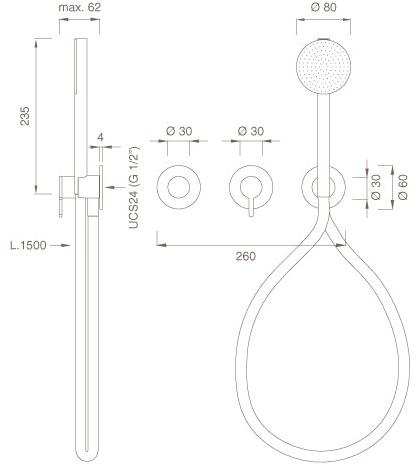 Ceadesign Настенный термостатический смеситель для ванны / душа Innovo Inv 51h - Вид №1
