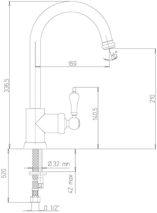 Paini Duomo 88CR572L1US1KM смеситель для кухни - Вид №1