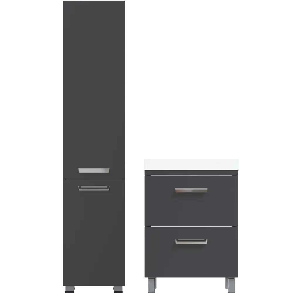 Пенал напольный Hilton 40 см цвет графит VIGO STLM-2041568 - Вид №3