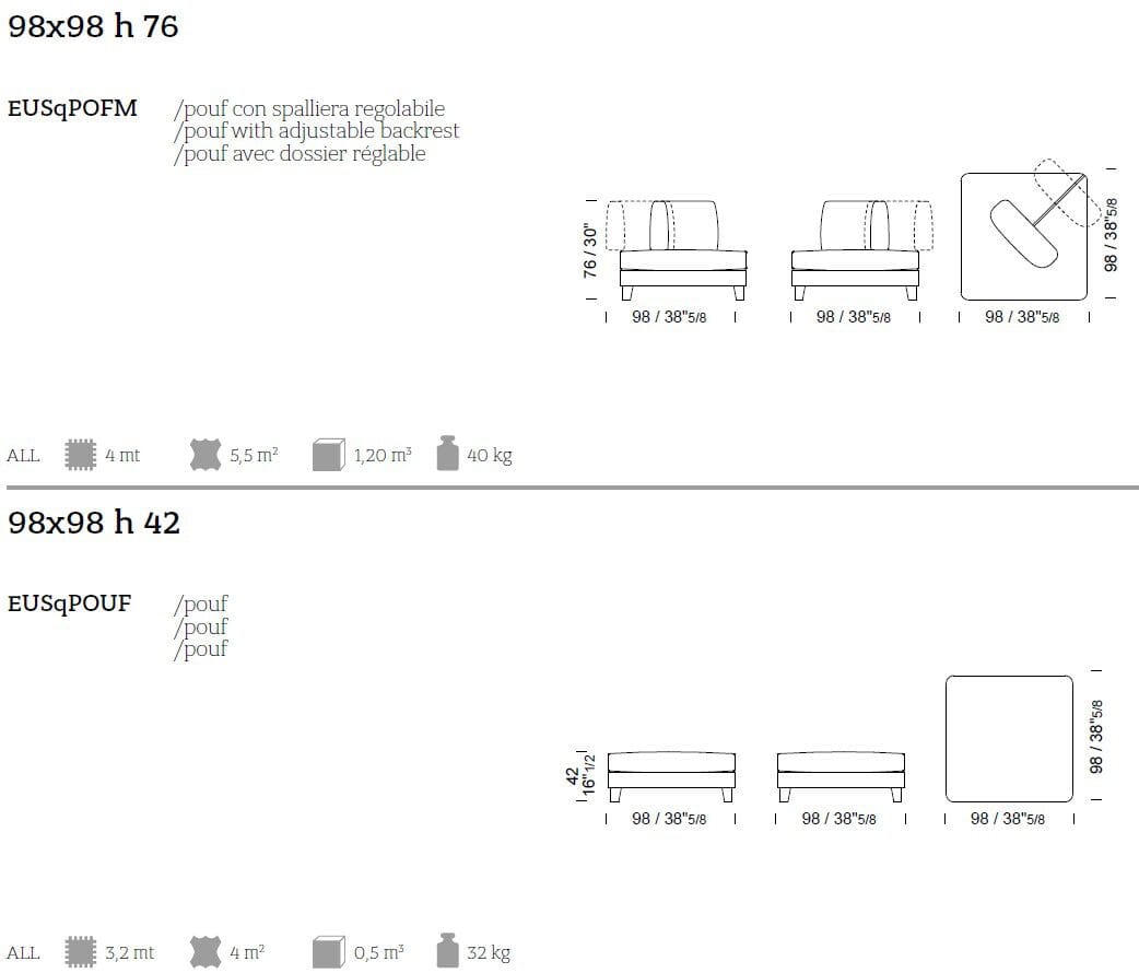 Секционный диван из кожи и ткани Borzalino статус-кво ARCH-00079190 - Вид №12
