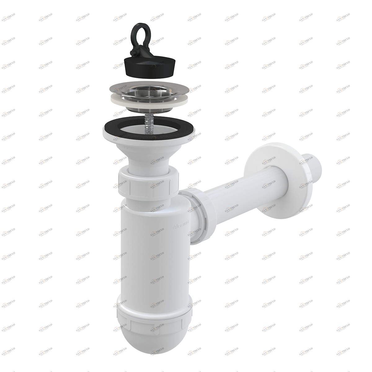 Сифон для умывальника DN32 с нержавеющей peшeткой DN63 ALCAPLAST A410