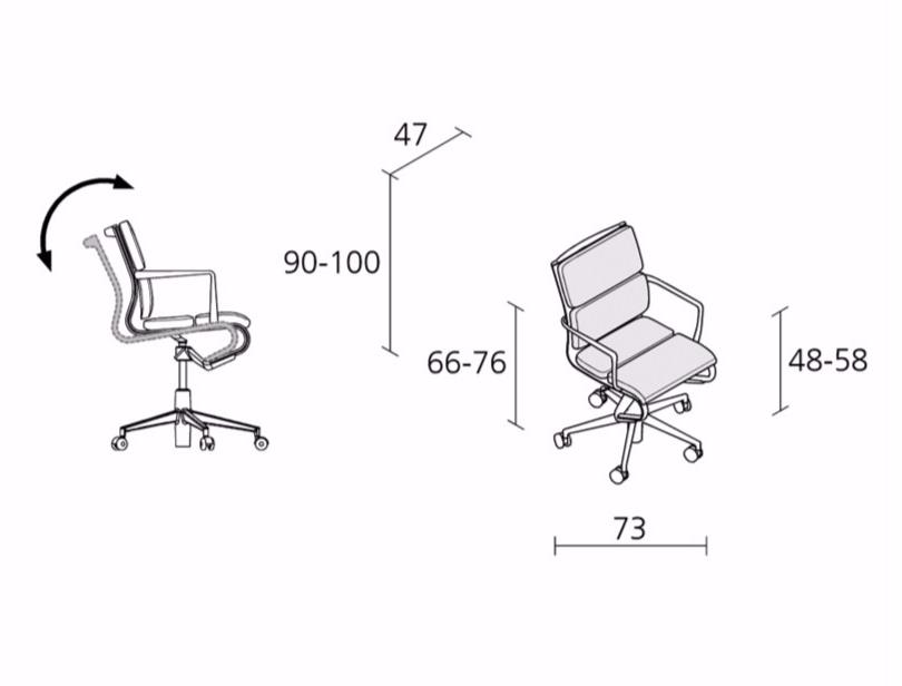 Alias Поворотное офисное кресло из кожи с подлокотниками Frame sun-id-1436556 - Вид №2