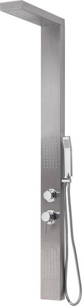 GYSP10200(IS) Gedy G-CASCADE, многофункциональная душевая панель без термостата, цвет нержавеющая сталь 