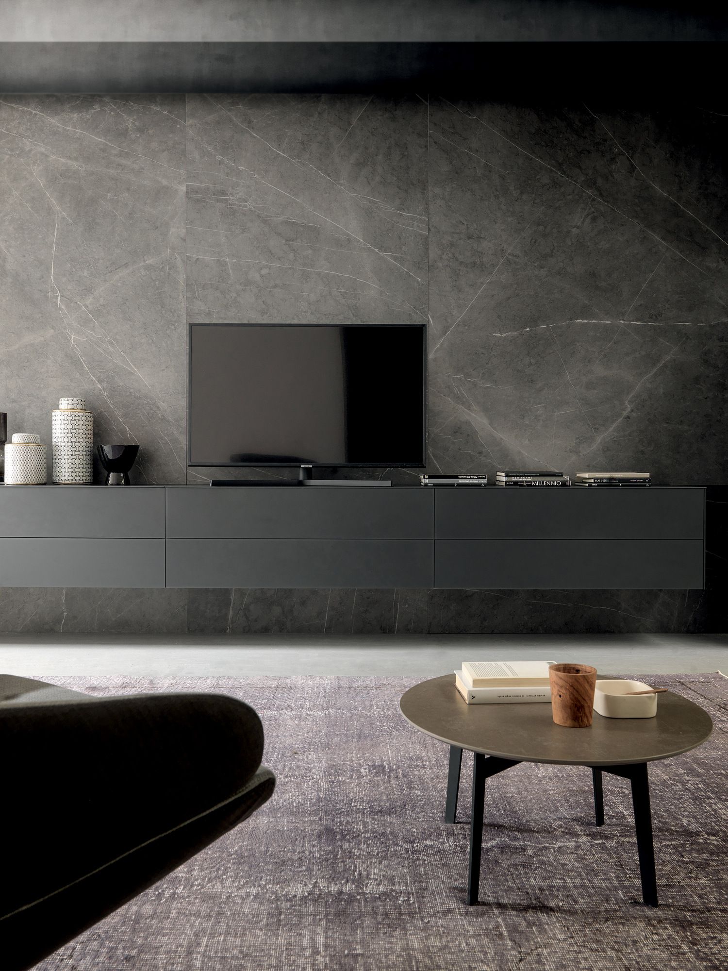 Оборудованная дубовая стена с ТВ-стойкой MODULNOVA Blade ARCH-00084390 - Вид №1