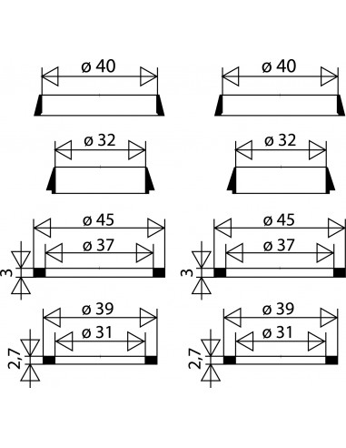015600 000 00  Комплект из 8 прокладок для раковины и сифона для умывальника, с плоскими прокладками и коническими прокладками Valentin Черный, Прозрачный  - Вид №2