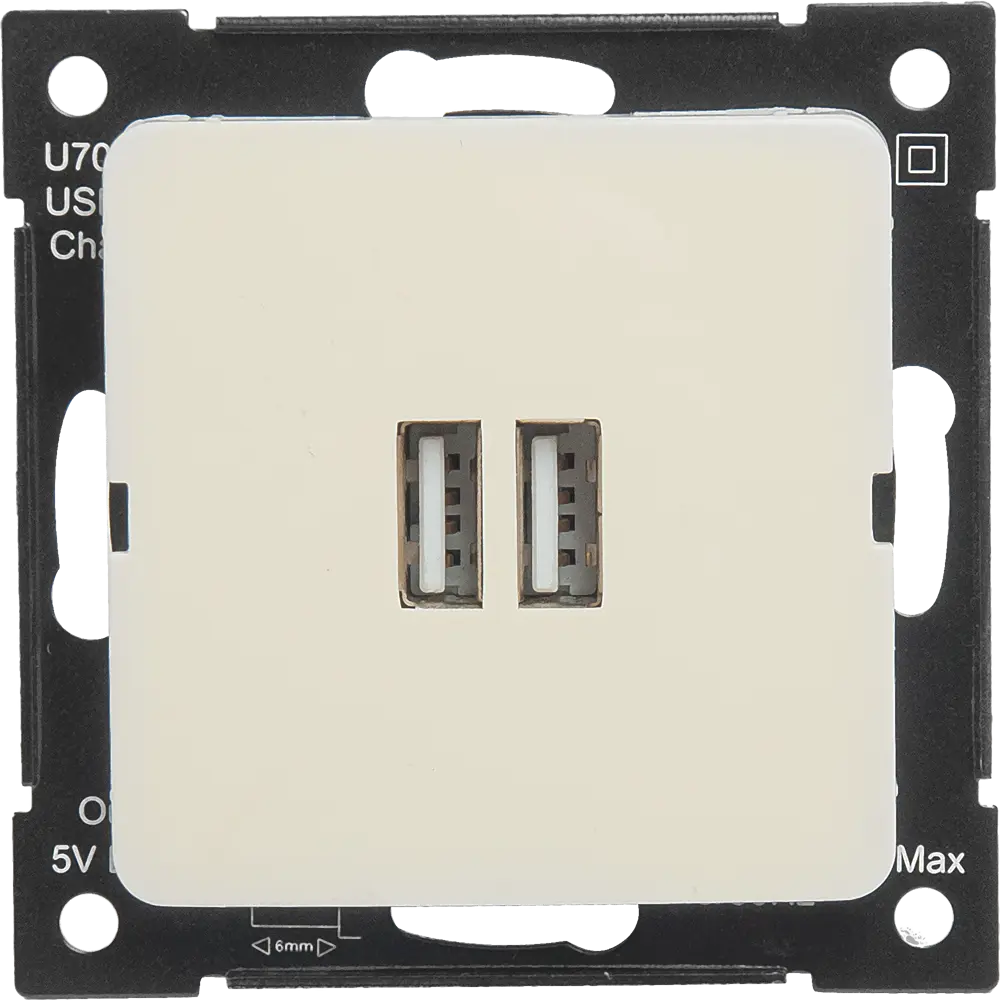 Розетка Hegel USB встраиваемая 3.4 А цвет слоновая кость 84399409 STLM-2161298 