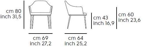 Midj Кресло из ткани с подлокотниками Lea sun-id-1418405 - Вид №3
