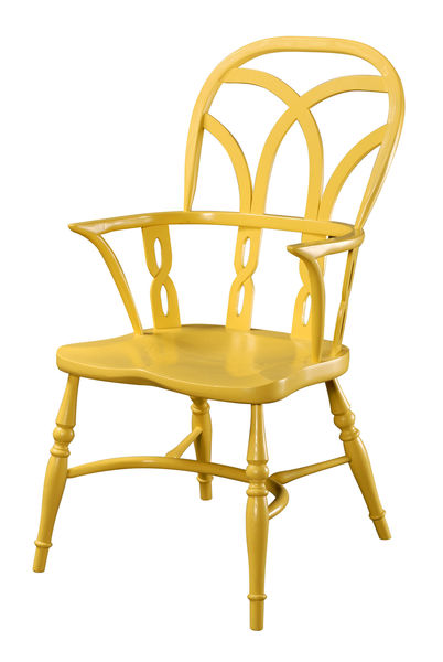 W521 Готическое кресло Interlace Windsor Arm Chair ijlbrown  - Вид №3