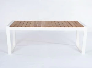 Lgtek Прямоугольный стол из алюминия и тика Oscar