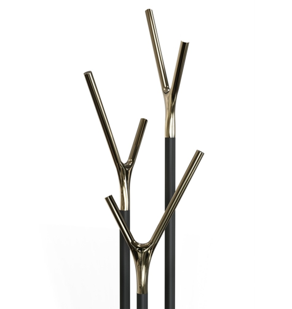 FROST WISHBONE Подставка для прихожей » черный / золотой Сталь Черное золото W1001-GB  - Вид №2