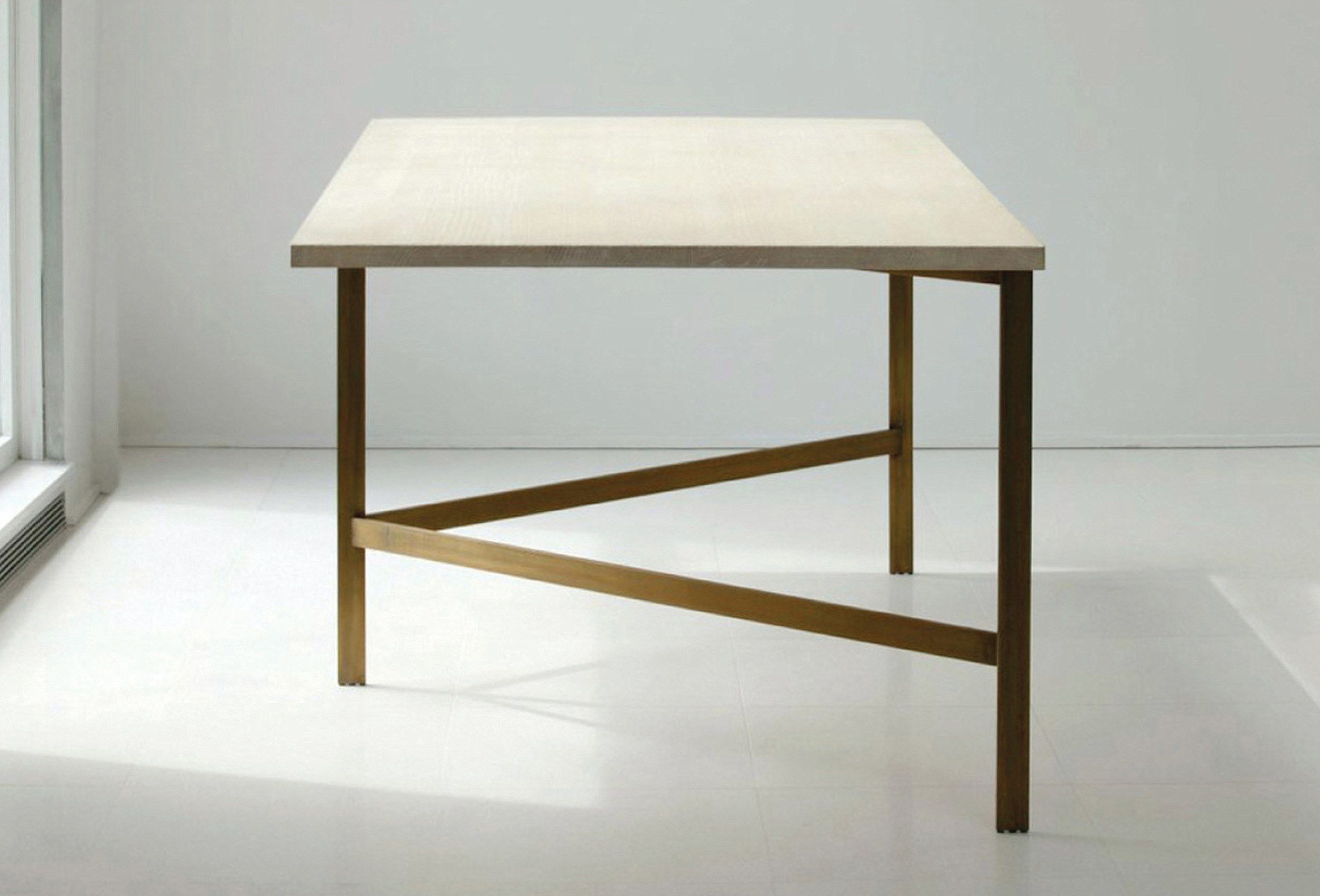 Деревянный прямоугольный обеденный стол с металлической основой BassamFellows ARCH-00146770 - Вид №1