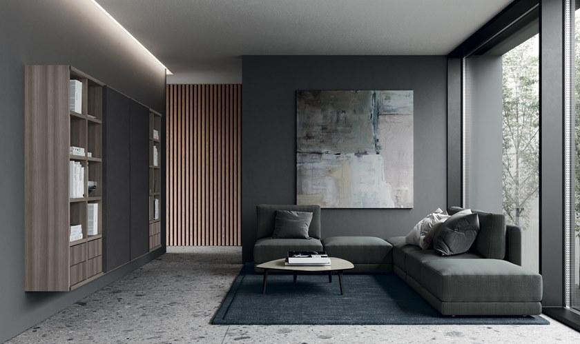 Febal Casa Лакированный подвесной книжный шкаф с подставкой под телевизор sun-id-1379632 - Вид №1