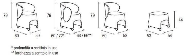 Sesta Мягкое кресло на колесиках Blog Bg-306 - Вид №4