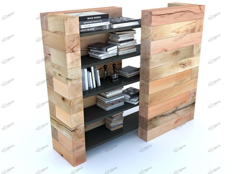 CRAFTWAND Самонесущий двухсторонний модульный книжный шкаф из бука Craftwand® sun-id-1408516