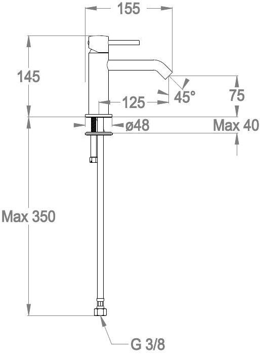 Fir Italia Смеситель для умывальника на столешнице без сливного крана Cleo 84 8411710 - Вид №4