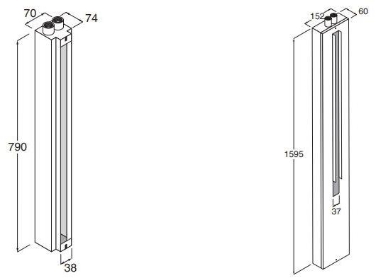 Boffi Настенная душевая стойка из нержавеющей стали Cut sun-id-1480167 - Вид №2