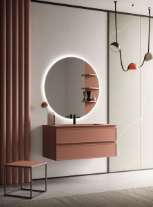 Подвесной шкаф для умывальника со встроенной раковиной