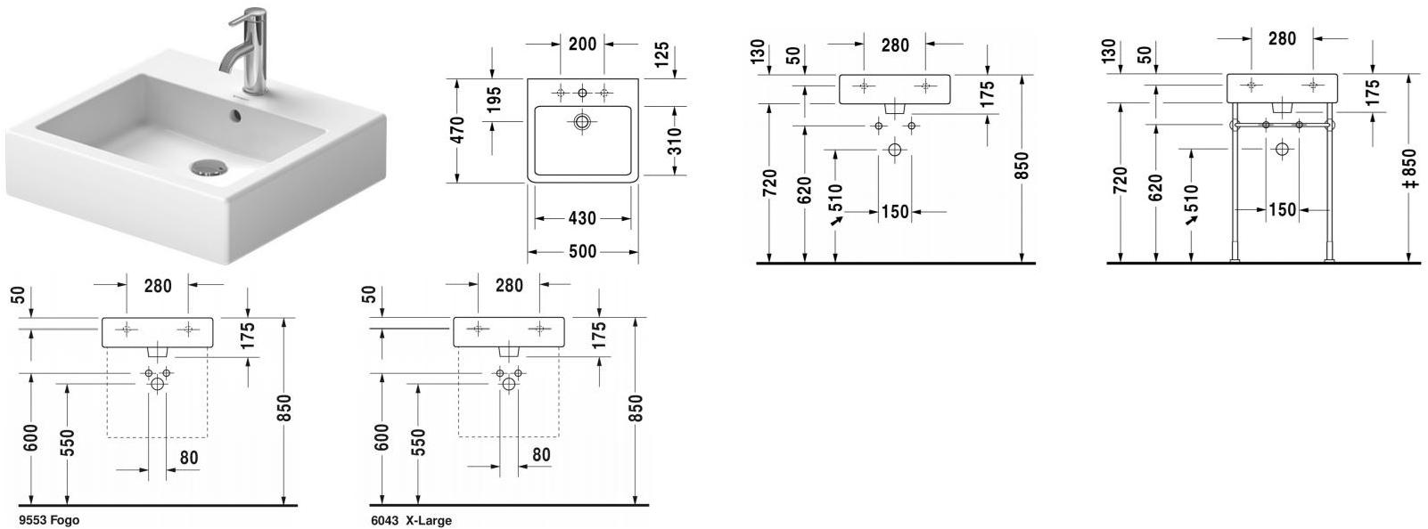 045450 Напольная раковина стоящая овальная Duravit Vero - Вид №1
