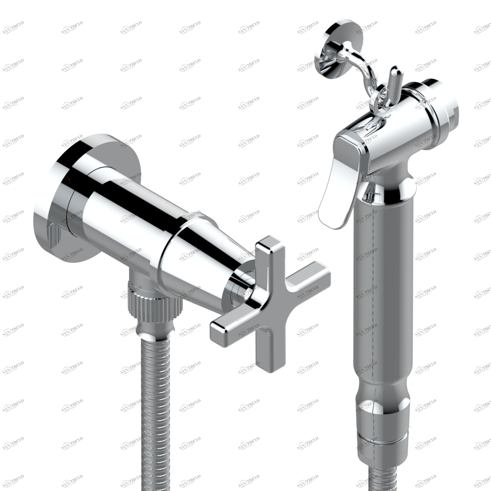 G69-5840/8 Душ гигиенический: вентиль, 1.25 м шланг, крючок, вывод для душа и лейка с клапаном (возможны только следующие покрытия A02, B01,C01, D03, E02, F01, G01,G02) Thg-paris Spirit Хром G69 5840/8 A02 CAT.A