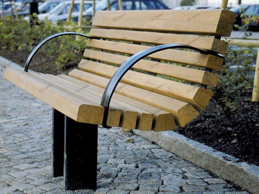 Nola Industrier Скамья из стали и дерева со спинкой Sakura sun-id-1346021