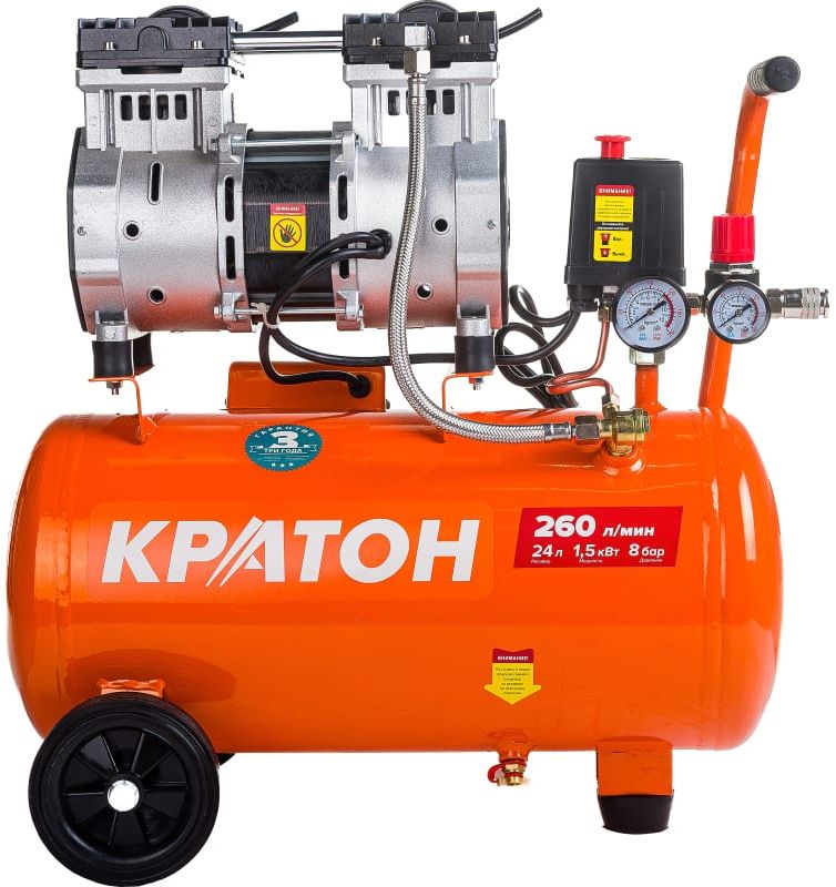 Компрессор поршневой безмасляный Кратон AC-260-24-OFHS 9024837 STDN-0106446