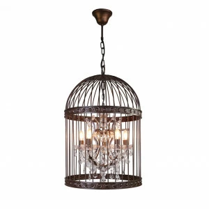 Подвесная люстра Favourite Gabbia 1890-5P FAVOURITE ДИЗАЙНЕРСКИЕ, GABBIA BROWN 057118 Коричневый