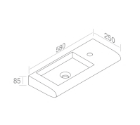 L021T0R1V1.101 Подвесная раковина прямоугольная A. e T. Italia CURVET Белый матовый AeT ITALIA - Вид №1