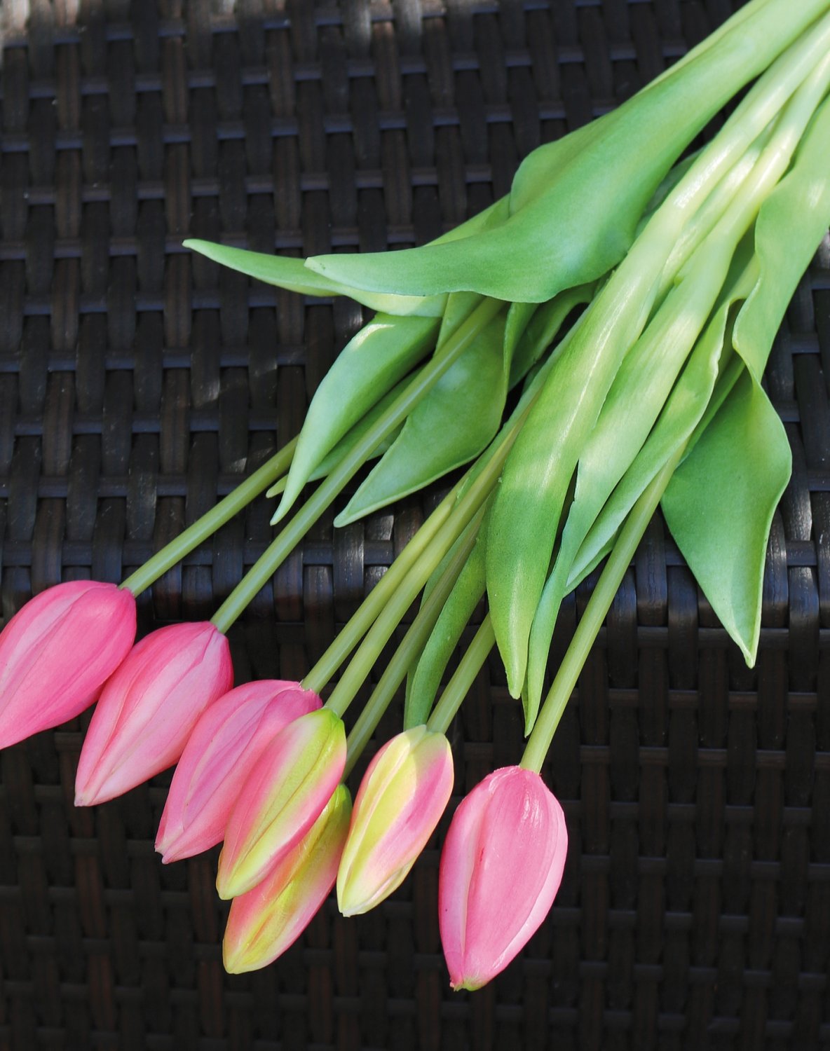 2942 515 a3 Букет из искусственных тюльпанов, 7-кратный, 44 см, real touch, розовый H-andreas  - Вид №2