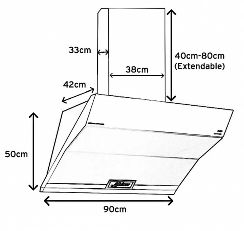 9229074 Вытяжка наклонная Kaiser AT 9343 черный/серебристый STDN-0110784 - Вид №1